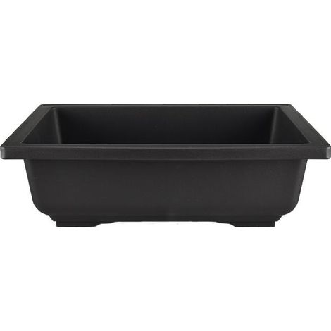 Vaso Cinese rettangolare in plastica nera per bonsai 25,5x18x9,5 cm - PL29V