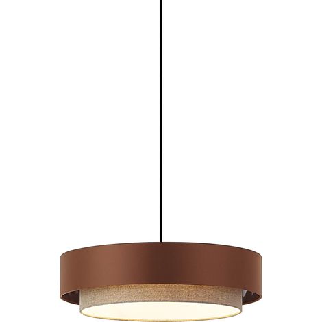 QAZQA Modern Pendant Lamp Dark Bronze with Taupe 50cm 3-Lights - (1/5)