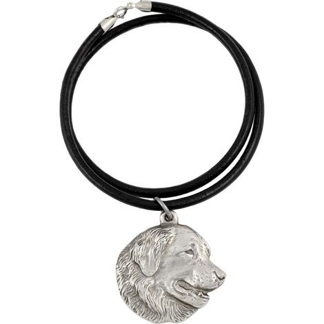 Leonberger - collar para perros, colgante bañado en plata para amantes de los perros, joyería única de Art-Dog (1/5)
