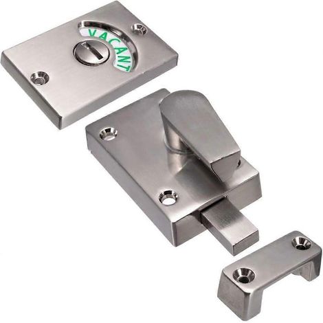 Verrou de porte de salle de bain, WC, indicateur de verrouillage - Loquet chromé indiquant le verrouillage - Pour préserver l'intimité des toilettes (1/5)