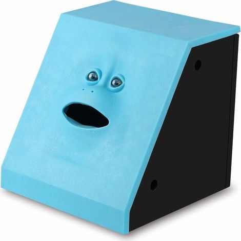 Visage Tirelire l'argent manger Tirelire Singe à piles d'économie d'Boîte, Blue 9.69.89.8cm, (1/5)