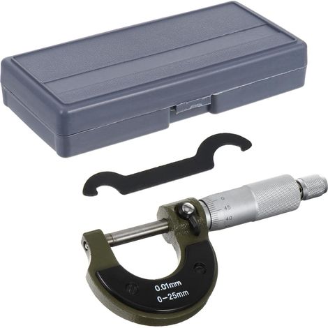Micromètre Extérieur Métrique Précis 0-25 Mm en Acier Carbone Tambour à Cliquet pour Mesures Exactes et Répétitives en Atelier (1/5)