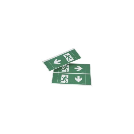 Schneider Electric – Lot de 3 étiquettes autocollantes ISO Exiway Easyled – Pictogrammes issues de secours – Installation simple et rapide – Pour éclairage de sécurité (1/2)