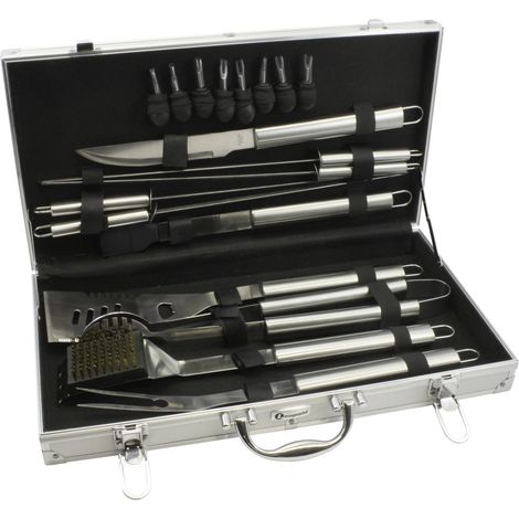 Leopold Vienna LV01070 Set Barbecue 18 pièces Noir Acier (1/2)