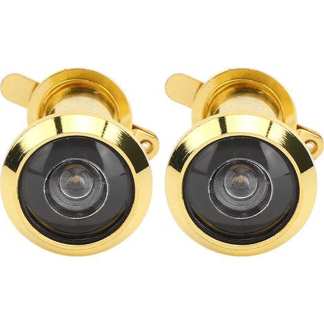 Lot de 2 judas de porte antivol avec angle de vision de 220 degrés et couvercle arrière (16 mm, or) pour la sécurité de votre domicile (1/5)