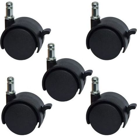 DBBEGK Lot de 5 Roulettes Freinées 51mm pour Chaise de Bureau et Tabouret de Remplacement (1/4)