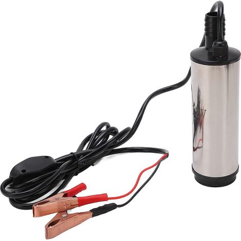 Mini pompe de ravitaillement 12 V CC avec filtre, en acier inoxydable, pour le transfert de carburant diesel (45-50 L). (1/2)
