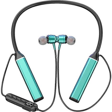 Magnetische kabellose 5.3-Stereo-Ohrhörer mit Geräuschunterdrückung und Nackenband – inklusive 128-GB-Speicherkarte – Grün (1/4)