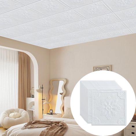 LZBARGON 20 Foam Ceiling Tiles – Sound-Insulating Wall Panels (Water-Resistant and Adhesive-Free) for Basements, Bedrooms, and Living Rooms (1/5)