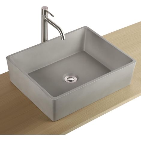 Lavabo rectangular hormigón gris claro LINE (1/3)