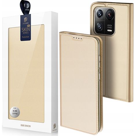 Dux Ducis Skin Pro Custodia per Xiaomi 13 Pro con portafoglio a libro, porta carte e supporto, colore oro (1/5)