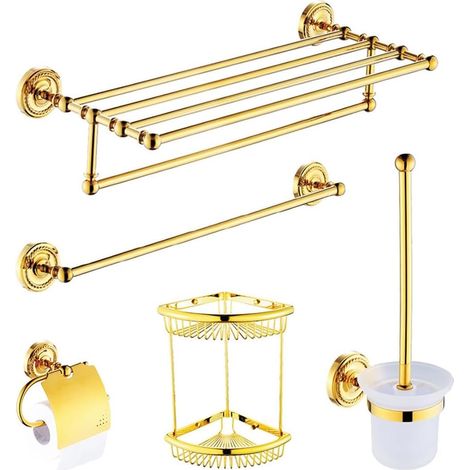 Set aus Gold und Kupfer Handtuchablage fürs Badezimmer
