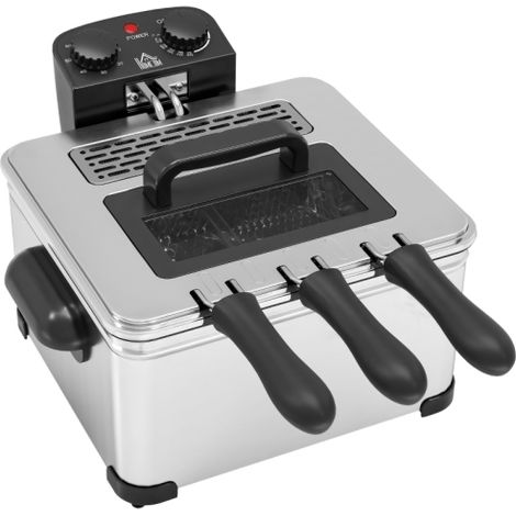 Friggitrice con capacità di 5 litri, temperatura e timer regolabili, friggitrice ad olio con contenitore dell'olio rimovibile, oblò di visualizzazione, protezione contro il surriscaldamento, 2000 W in (1/5)