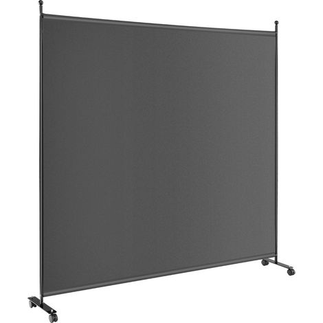 Paravento in metallo grigio e poliestere 184 x 30 x 184 cm facile da spostare design moderno in poliestere grigio 200019210