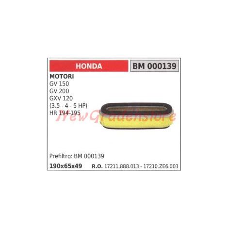 Luftfilter HONDA-Motoren GV 150 200 GVX 120 HR 194 195 000139