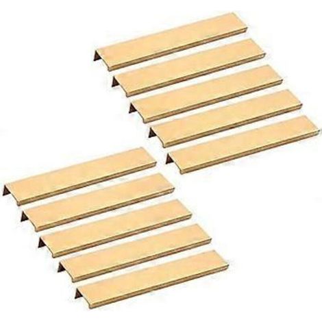 Lot de 10 poignées invisibles pour meubles de cuisine et tiroirs - Or - 160 mm (1/5)