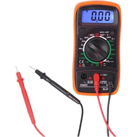 XL830L Digitalmultimeter, 2000 Counts, Mini-Multimeter, Batterietester, Strom, Spannung, AC/DC, Widerstand, Summer, Transistor, Voltmeter, Amperemeter mit hintergrundbeleuchtetem LCD-Display (1/5)