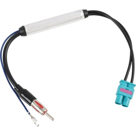 1 Pièces 30cm Amplificateur de Signal Antenne Auto FM/AM, Adaptateur Double Fakra vers DIN pour Autoradio, Amplificateur Antenne avec Connecteur DIN pour Système Stéréo et Réception Radio (1/5)