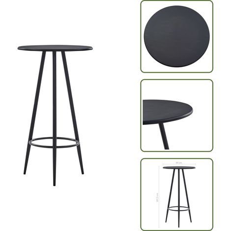 Bartisch Schwarz 60×107,5 cm MDF - Stehtisch - Bartisch - Kücheninsel - Bistrotisch - Kleiner Tisch (1/5)