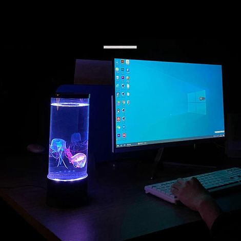 Lampe d'ambiance méduse - Aquarium - Veilleuse LED - Cadeau pour la maison ou le bureau - Pour filles et enfants (1/4)