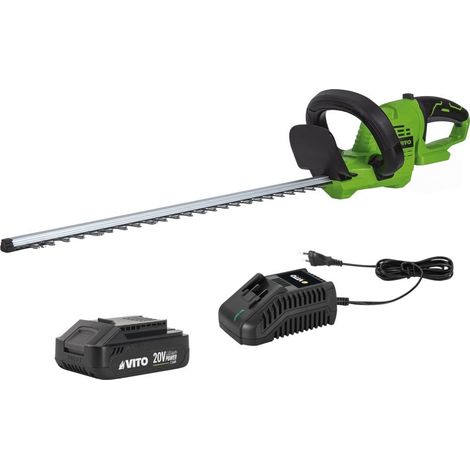 Taille haies sans fil 20V Lame 51Cm + Batterie lithium 2.0AH + Chargeur Rapide VITO
