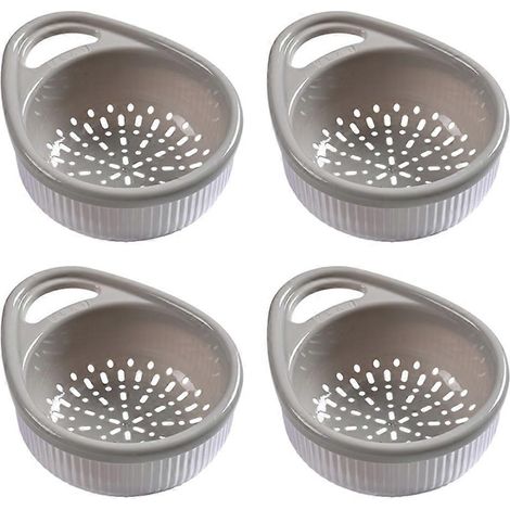Panier de cuisine égouttoir creux multifonctionnel à double couche pour fruits et légumes, rangement portable A (1/5)