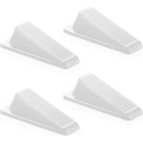 Weißer Türstopper, 12,2 x 5,5 x 3,5 cm, 4 Gummitürstopper, stoß- und geräuschdämmend. (1/5)