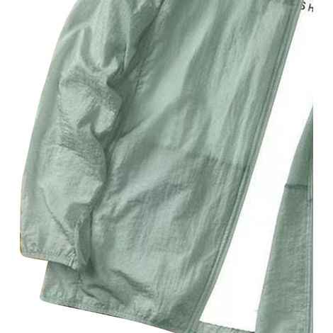 Leichte und atmungsaktive Herren-Sonnenschutzjacke mit langen Ärmeln, kühlender und UV-beständiger Kapuze, ideal zum Angeln, Wandern und für Sommersportarten (grün, Größe XL). (1/4)