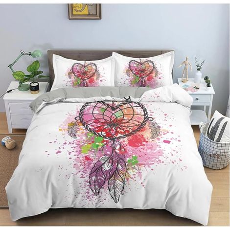 Housse De Couette 220x240 cm Attrape-RêVes Beige Fibre Ultrafine Housse Couette + 2 Taies D'Oreillers De 65x65cm,Convient - DNY (1/4)