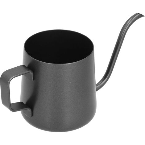 Cafetière à bec verseur en col de cygne en acier inoxydable noir de 250 ml avec anse suspendue (1/5)