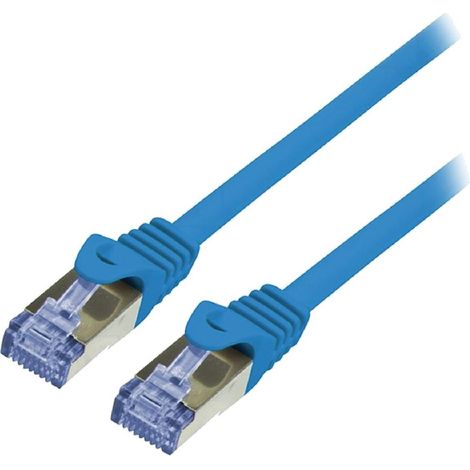 Cordon de raccordement S-FTP Cat.6a bleu - 0.5m