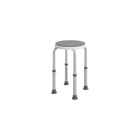 Duschhocker, rutschfester Duschsitz, höhenverstellbarer Badhocker, 360° drehbar, Aluminium (1/5)