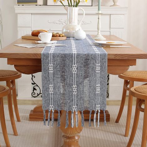 4 napperons carrés Divers accessoire de portail, 33x183 cm, polyester, sans plis, pour coiffeuse, table basse ou buffet (1/5)