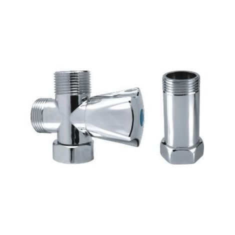 Novaservis Robinets d’angle - Robinet de machine à laver avec entretoise 3/4" x 3/4" x 3/4", chromé CF3019 (1/2)