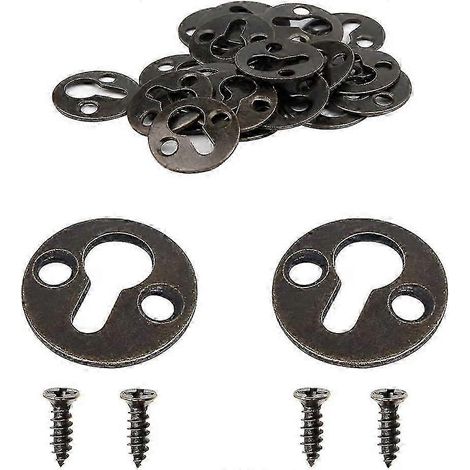 50 supports de fixation ronds de 25 mm (1 pouce) en métal, type trou de serrure, pour étagères, cadres photo, plaque de suspension (bronze antique), livraison rapide (FMY)-AquaForge (1/5)