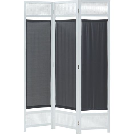 Paravento in bambù 120 x 170 cm bianco grigio scuro 030010224