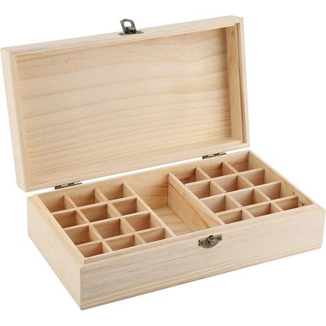 Boîte de rangement en bois pour huiles essentielles, aromathérapie, bijoux et trésors (1/5)