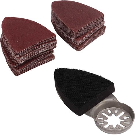 Kit de 51 disques de ponçage oscillants, outil multifonction triangulaire à fixation auto-agrippante. (1/5)