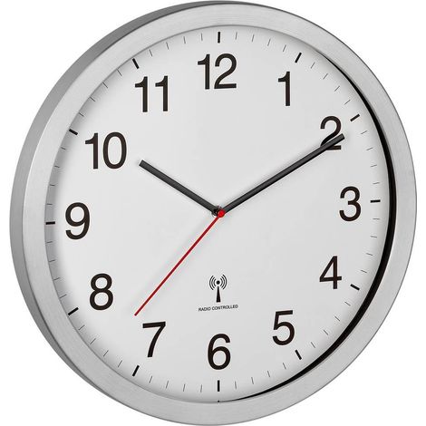Orologio da parete radio-controllato TFA Dostmann 60.3545.02 Argento