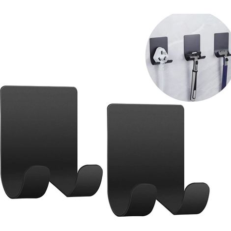 Wasserdichte Rasiererhalter aus Edelstahl 304 – 2er-Set, kein Bohren erforderlich, universell für Bad, Dusche und Küche – Schwarz