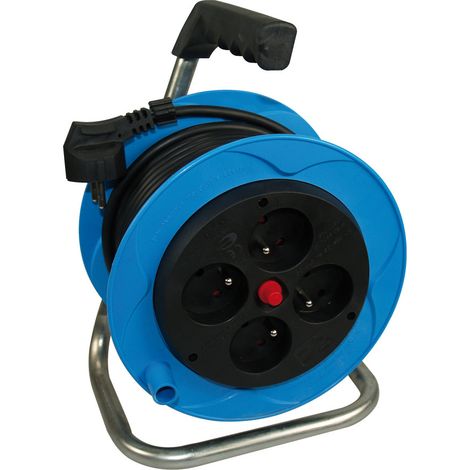 Enrouleur 220v-2300w 15mètres 3G1mm² 4 prises 16 A