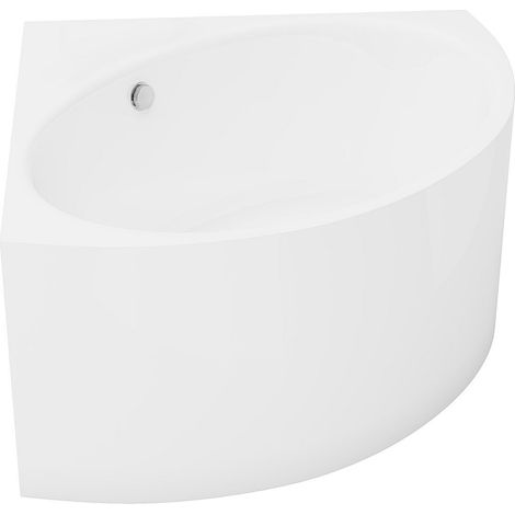 Baignoire d'angle - 198 L - 120 x 120 x 63 cm - Blanche - Acrylique - COBITIS