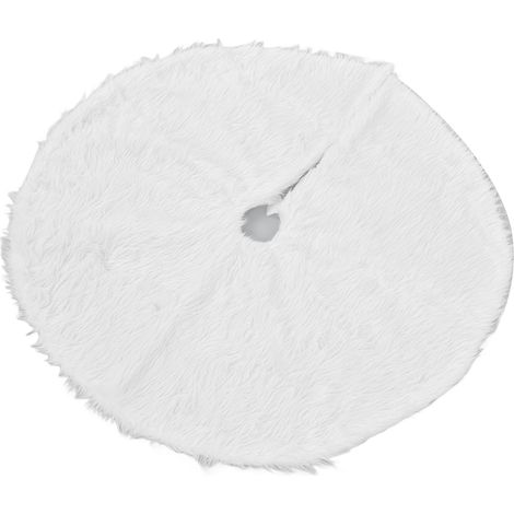Jupe de sapin de Noël blanche enneigée, tapis de sapin de Noël pour décoration de fête de Noël, ornements (1/5)