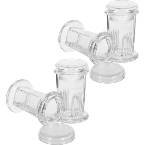 4 Pièces Bocal à Coloration en Verre Rond pour 5 Lames, avec Couvercle, Configurations Verticales et Horizontales, pour Laboratoire et École (1/5)
