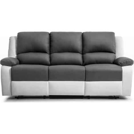 Canapé de Relaxation Microfibre "Polo" 193cm Gris & Blanc
