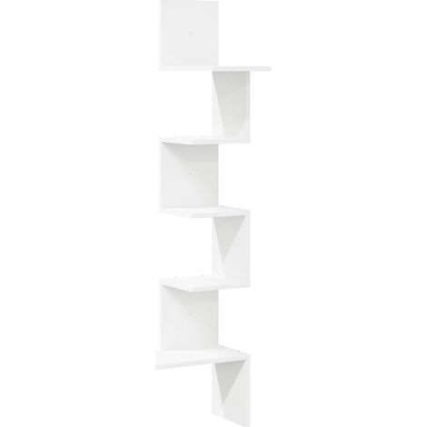 Maison Exclusive - Wand-Eckregal Weiß 32x32x127,5 cm Holzwerkstof (1/5)