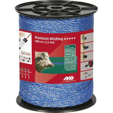 Fil de fer toronné, Premium Wildhog, bleu 400 m x 2,5 mm AKO (1/4)