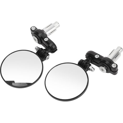 Rétroviseur Moto 2 Pièces Rond 3in Pliant Bar Extrémité Miroir Latéral pour Guidon 7/8in Motorbike Accessoires (1/5)
