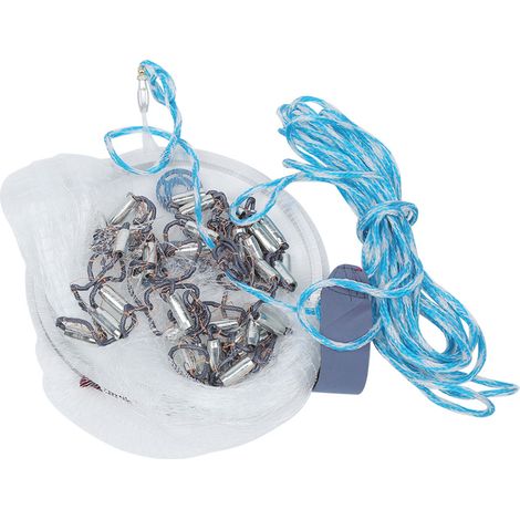 Filet de pêche américain type 2.4m, outil de pêche portable et durable en maille, accessoire de filet à lancer