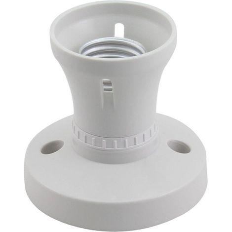 Douille de lampe E27 droite en plastique isolant, support luminaire mural saillie pour ampoule LED, halogène et incandescente